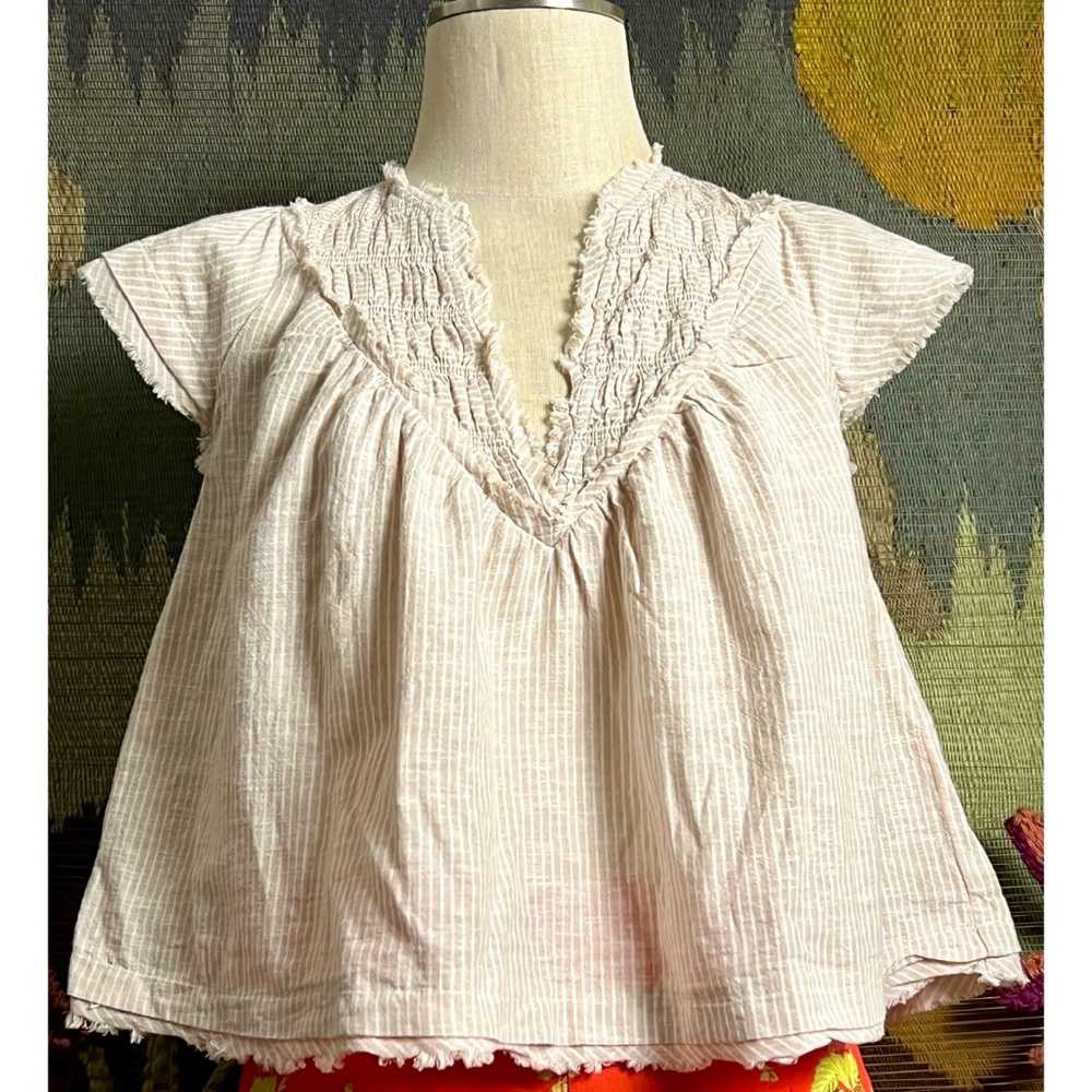 Anthropologie Smocked Top XXS